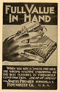 1899 Ad Smith Premier Typewriter Writing Machine Typing Typist Office SCA2
