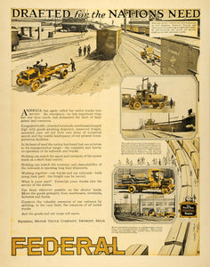 1920 Ad Federal Motor Truck Detroit Michigan Standard Oil Cargo Railroads SCA3