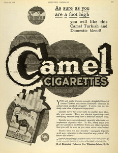 1920 Ad Turkish Domestic Blend Pack Cigarettes Camel Flavor Tobacco SCA3
