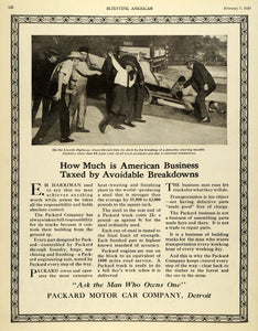1920 Ad Businessmen Packard Motor Car Co Detroit Automobile Truck Road SCA3