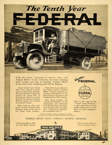 1920 Ad Vintage Transport Duty Tractor Federal Motor Truck Detroit SCA3