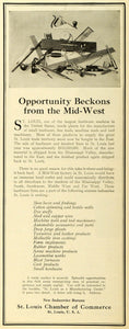 1920 Ad Saint Louis Chamber Commerce Missouri Beckons Hardware Markets SCA3