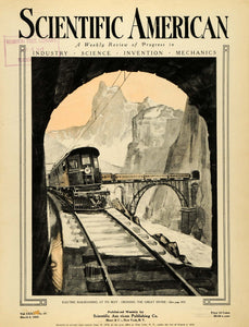 1920 Cover Scientific American Electric Train Railroad Bridge Continental SCA3