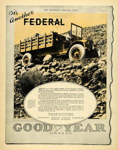 1919 Ad Good Year Tires Federal Motor Truck Co Detroit Delivery Vehicle SCA3
