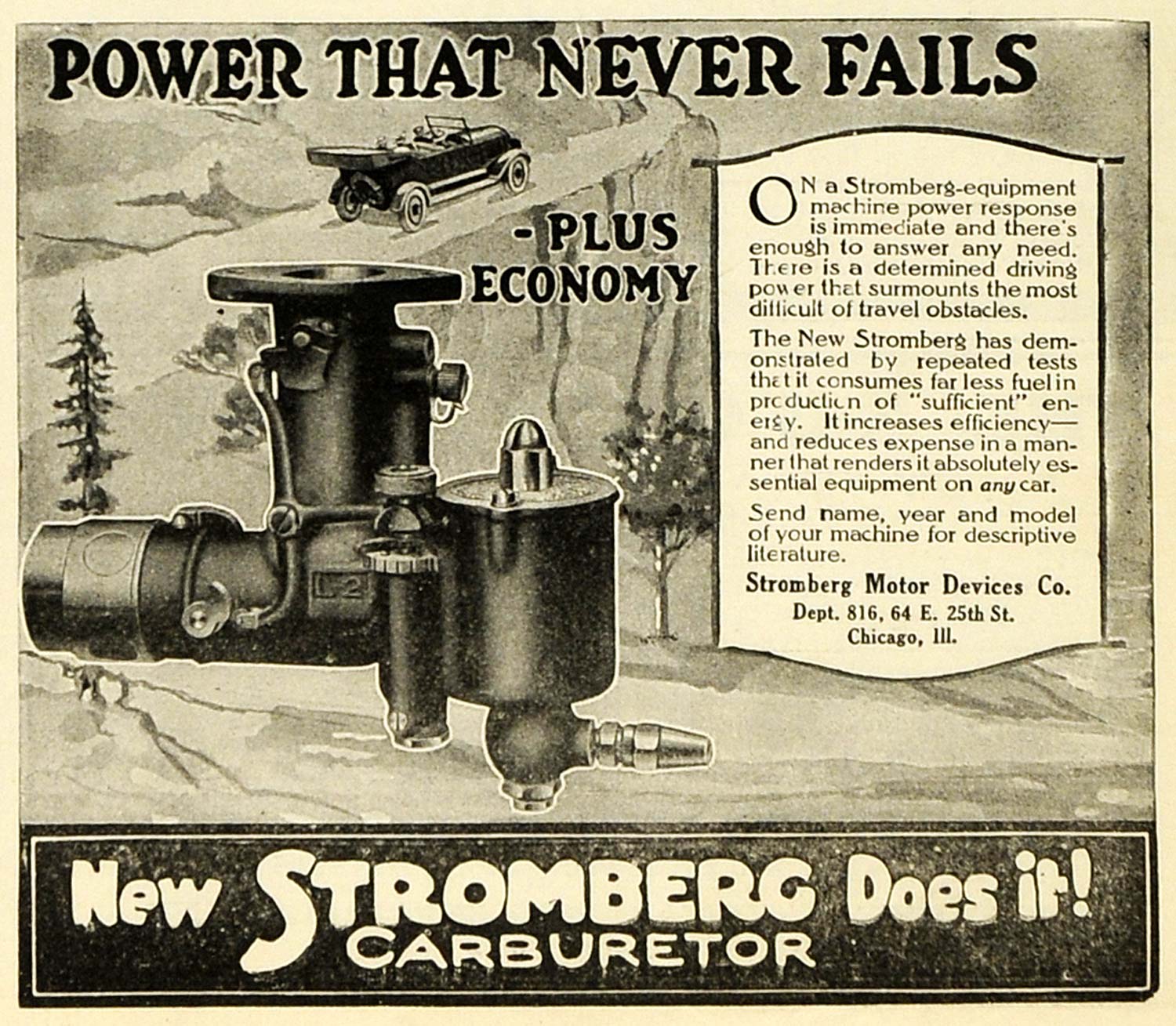 1919 Ad Stromberg Motor Devices Chicago lL Equipment Power Machine Fuel Car SCA3