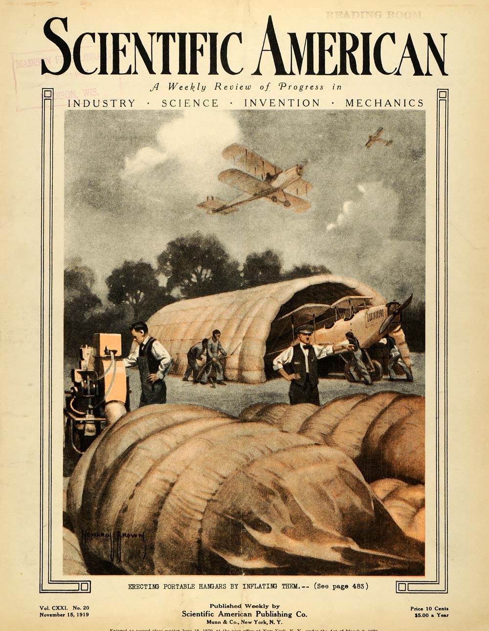 1919 Cover Portable Hangar Airplane World War I M Gabriel Voisin Airdrome SCA3