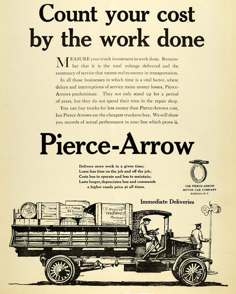 1919 Ad Pierce-Arrow Motor Car Buffalo Vehicle Automobile Transportation SCA3
