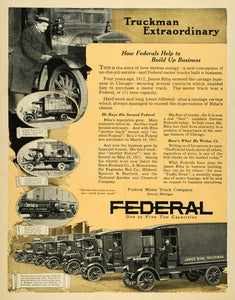 1919 Ad Federal Motor Truck Detroit Michigan James Riha Hibbard Spencer SCA3