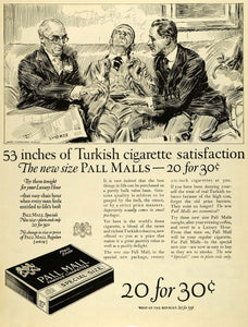 1923 Ad Turkish Cigarette Pall Mall Tobacco Luxury Hour James Montgomery SCA3