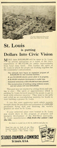 1923 Ad St Louis Missouri Memorial Plaza Midwest Chamber Commerce Travel SCA3