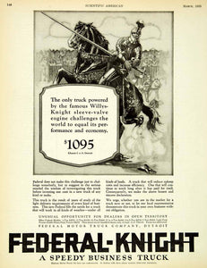 1925 Ad Federal Knight Trucks Motor Willys Sleeve Valve Engines Detroit SCA4