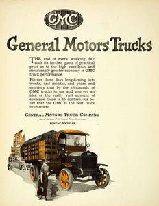 1921 Ad General Motors Trucks GMC Pontiac Michigan Engine Pickup Industrial SCA4