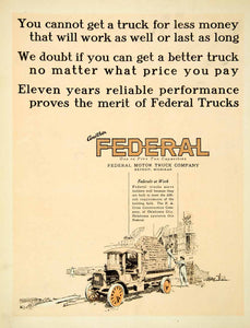 1921 Ad Federal Motor Truck Detroit Michigan Cross Construction Oklahoma SCA4