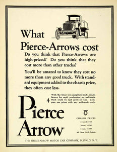 1921 Ad Pierce Arrow Motor Car Milk Truck Chassis Buffalo New York SCA4