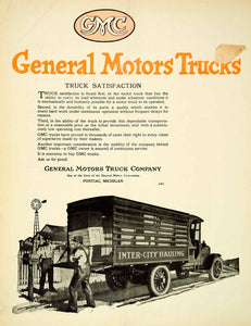 1921 Ad General Motors Trucks GMC Inter City Hauling Vehicle Automobile SCA4