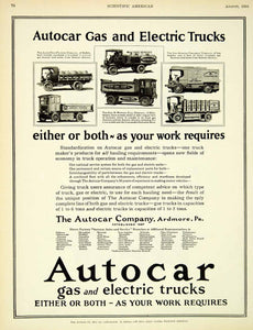 1924 Ad Gas Electric Trucks Autocar Vehicles Ardmore Pennsylvania Haul SCA4