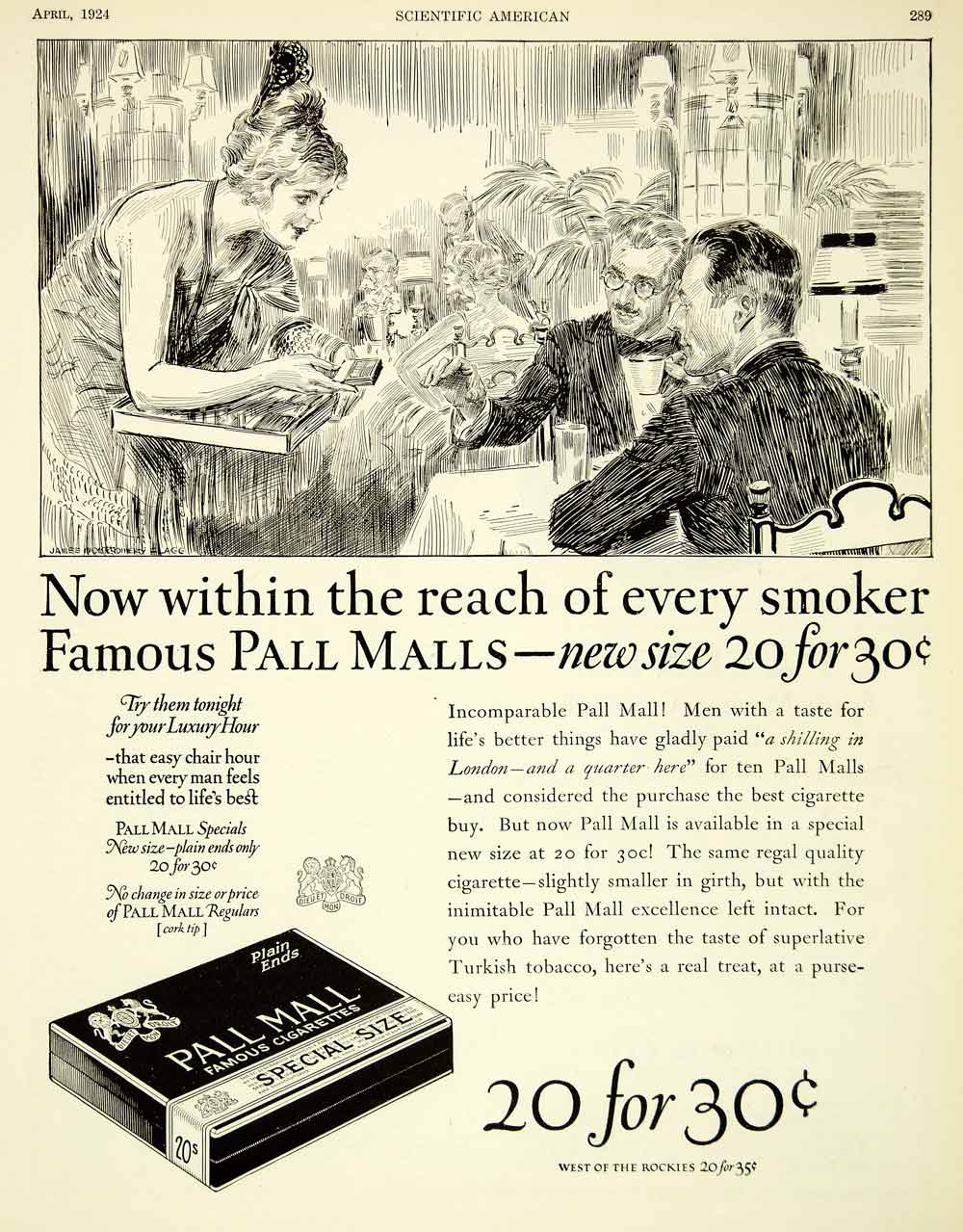 1924 Ad Pall Mall Regulars Specials Turkish Tobacco Advertising SCA4