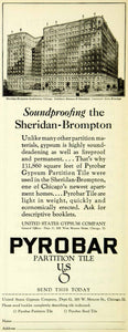1925 Ad United States Gypsum Pryobar Partition Tile Sheridan-Brompton SCA4