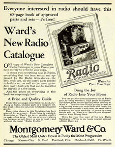 1924 Ad Montgomery Ward Mail Order Radio Price Quality Catalogue SCA4
