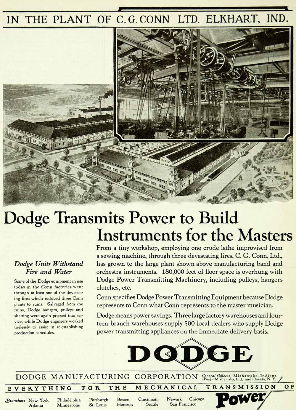 1924 Ad Dodge Power Transmitting Equipment Manufacturing Mishawaka Indiana SCA4