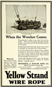 1924 Ad Yellow Strand Wire Rope Broderick Bascom Steel Cable Basline SCA4
