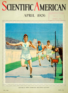 1926 Cover Scientific American Electric Timing Race Run Howard Vachel Brown SCA5