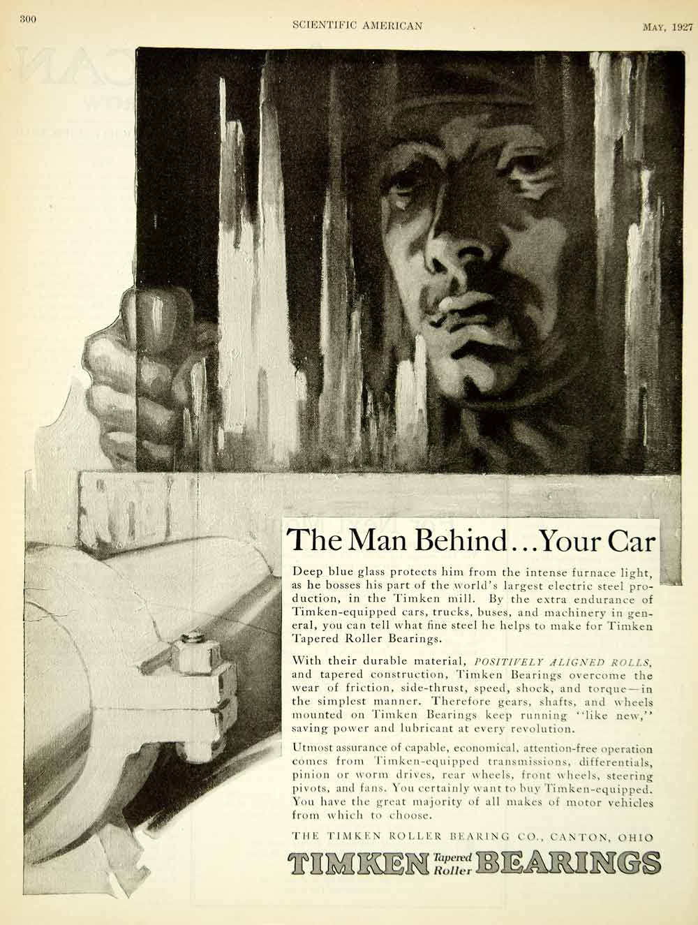 1927 Ad Antique Timpken Tapered Roller Bearings Automobile Car Truck Bus SCA5