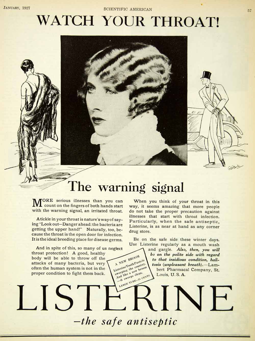 1927 Ad Listerine Antiseptic Mouthwash Bacteria Health Germs Lambert SCA5