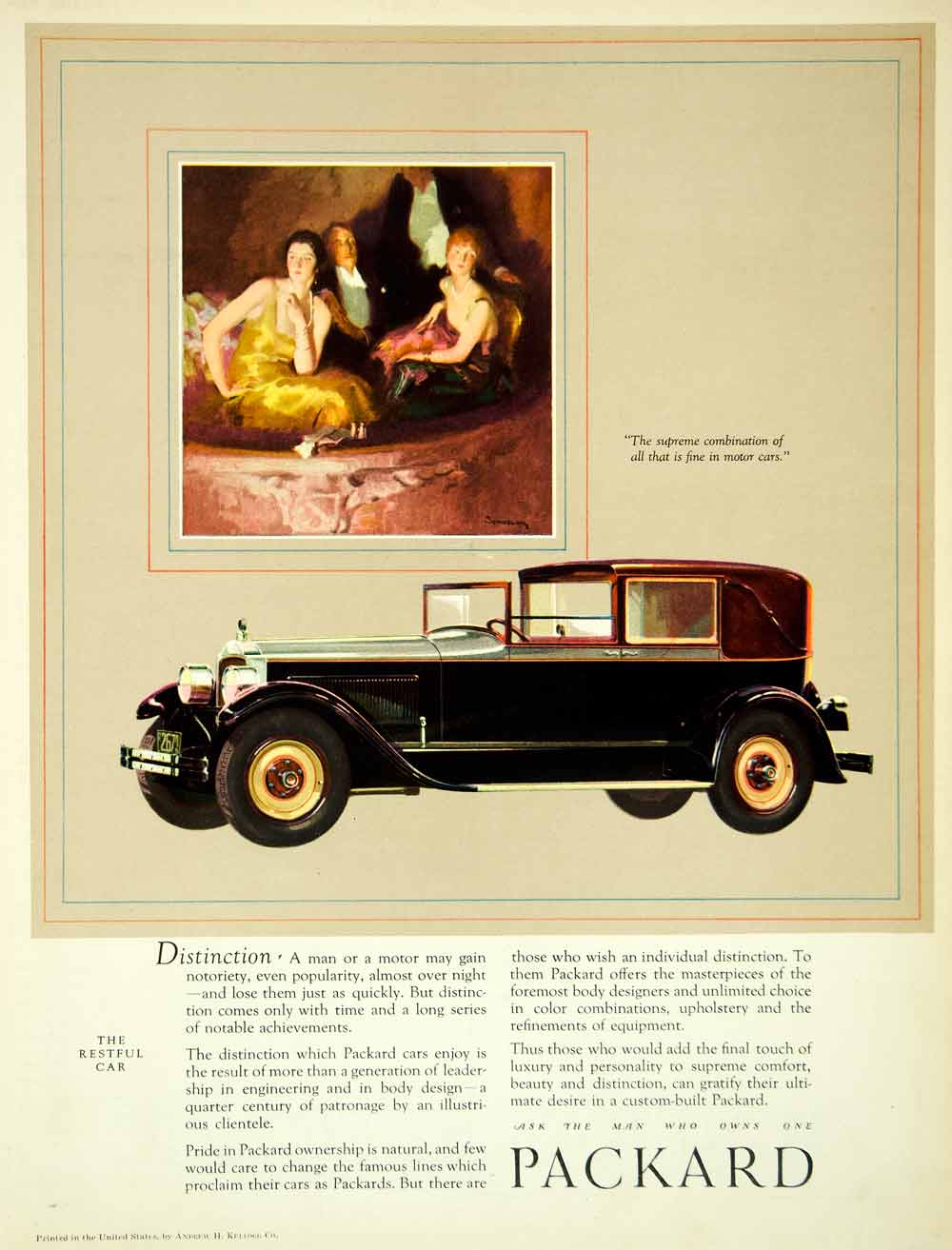 1926 Ad Antique Packard Automobile Motor Car Vehicle Haddon Hubbard SCA5