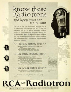1926 Ad Antique RCA Trademark Radiotron Storage Dry Batteries Battery SCA5