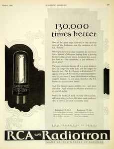 1926 Ad RCA Radiotron Radiola Reception Models Dry Storage Battery SCA5