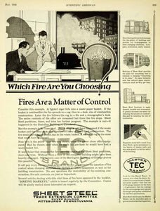 1926 Ad Office Cigar Fire Master Tec Brand Sheet Steel Trade Extension SCA5