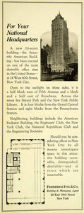 1926 Ad Frederick Fox Scientific American Magazine Building Office Rent SCA5