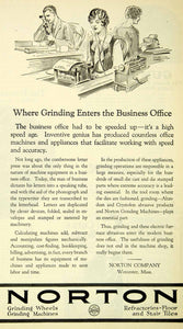 1926 Ad Norton Grinding Machinery Electric Furnace Abrasives Office SCA5