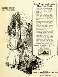 1926 Ad B. V. D. Mens Camping Underwear Slogan Trademark Clothing SCA5