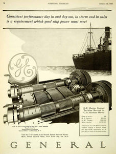 1921 Ad General Electric Boat Propulsion GE Curtis Turbine Niels Nielsen SCA5