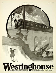 1921 Ad Westinghouse Electric Locomotive Trains Power Plant Frederic Mizen SCA5