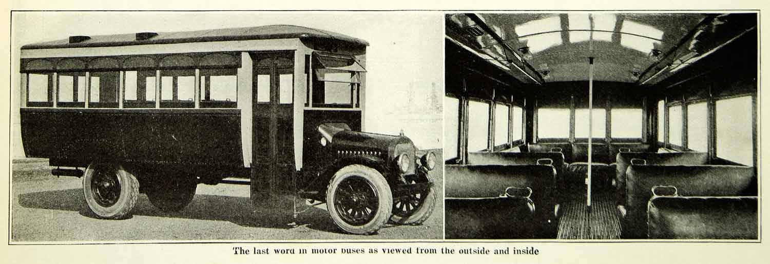 1921 Print Antique Motor Bus Interior Exterior Views Alternative SCA5