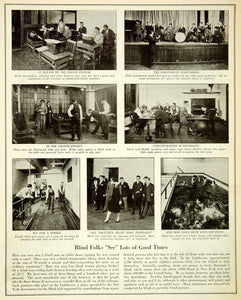1927 Print New York Blind Association Lighthouse Medical Billiards Swim SCA5
