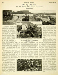 1921 Article Big Eddy Dam River Barrage Rough Country J.F. Soringer SCA5