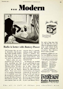 1927 Ad Eveready Radio Battery National Carbon Layerbilt B 486 Carbide SCA6