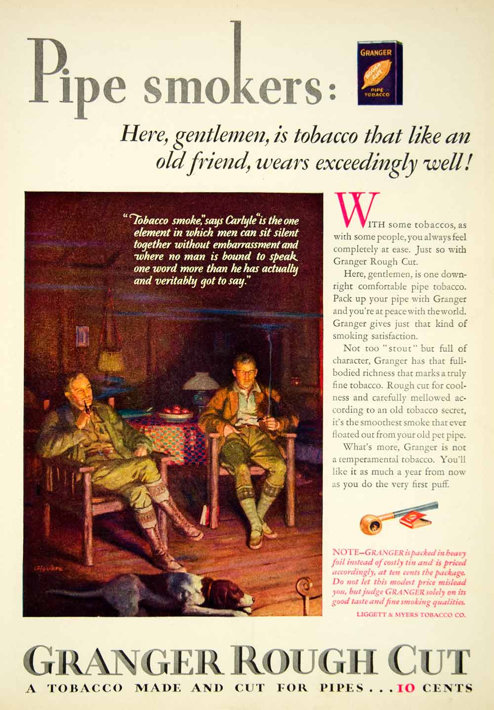 granger pipe tobacco history 1928 Ad Granger Rough Cut Pipe Smoker Carlyle Liggett Myers Tobacco Giguere SCA6 granger pipe tobacco history 1928 Ad Granger Rough Cut Pipe Smoker Carlyle Liggett Myers Tobacco Giguere SCA6