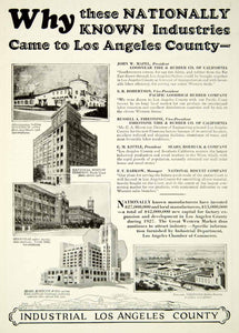 1928 Ad Los Angeles County Russell Firestone John Mapel Barkow Kittle SCA6