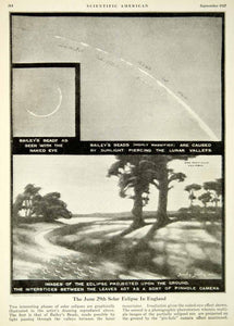 1927 Print June 29th Solar Eclipse Bailey's Beads England Bolton Lunar SCA6