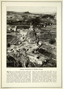 1929 Print Ancient Architecture France Le Puy en Velay Haute-Loire Church SCA6
