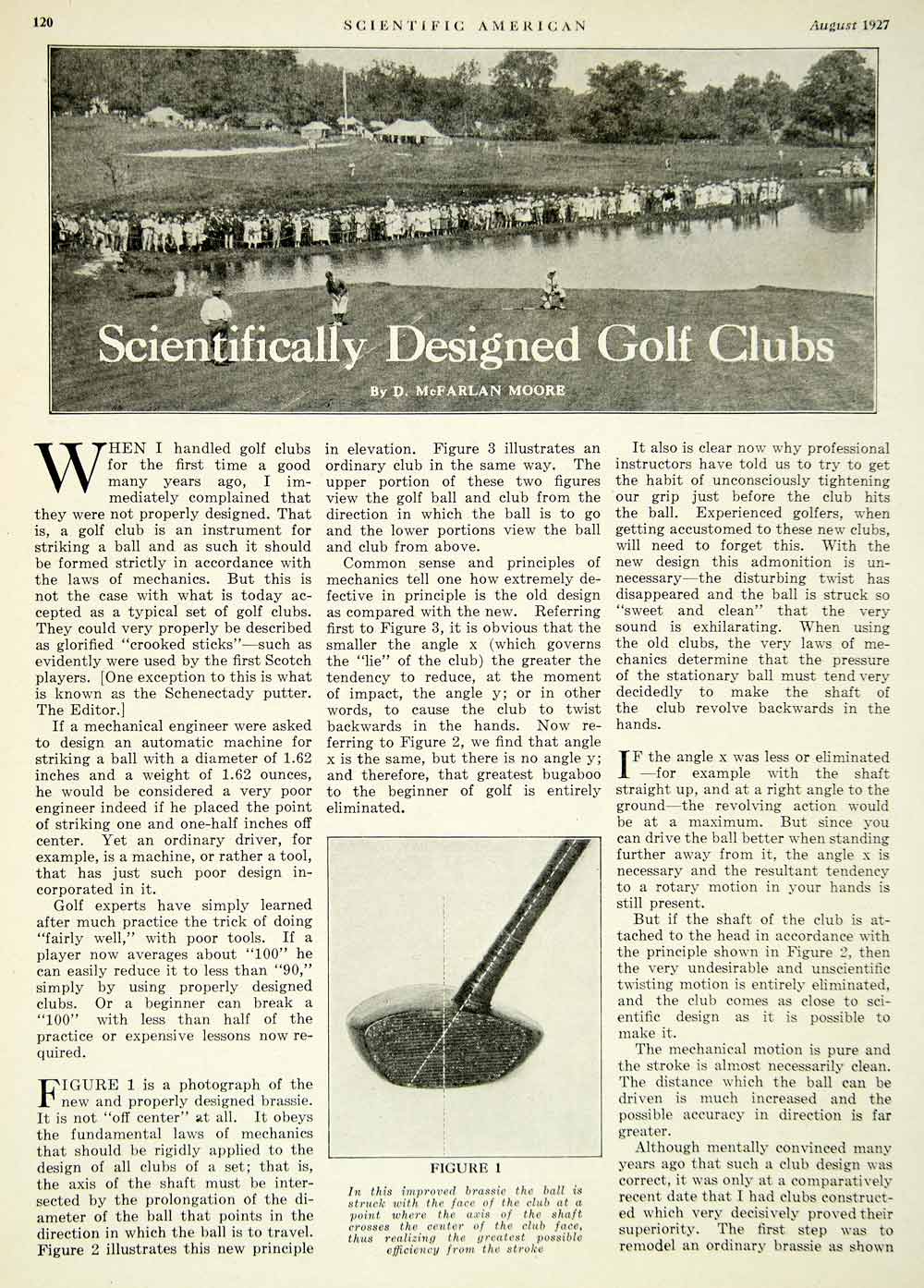 1927 Article Golf Clubs McFarlan Moore Golfing Athlete Sport Game Ball SCA6