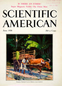 1930 Cover Scientific American Oxen Cart Copra Wagon Pekin Man Super SCA7