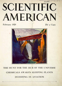 1929 Cover Scientific American Aviation Bridge Chemicals Hub Universe SCA7