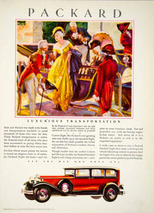 1930 Advert Packard Car Vehicle Luxury Automobile Red Gold Dress Standard SCA7