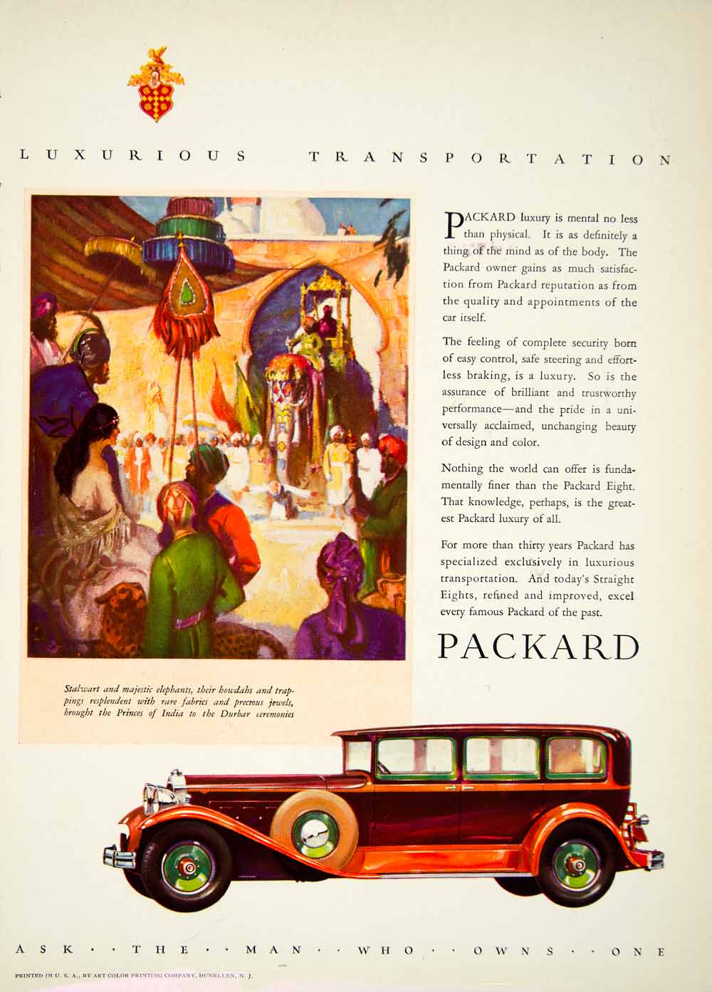 1929 Ad Packard Automobiles Car Transportation Vehicle Straight Eight SCA7